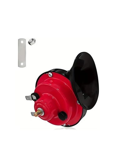 Meridiangoods Red1pc Motosiklet Salyangoz Kornası Yüksek Sesli Araç Kornası Modifiye
