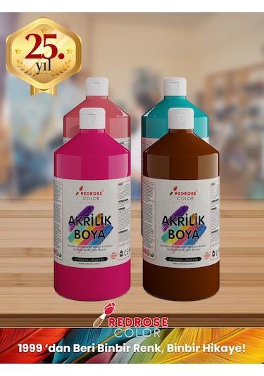 Red Rose Tamamlayıcı Renkler Akrilik Boya 4'lü Set 4 x 1 KG