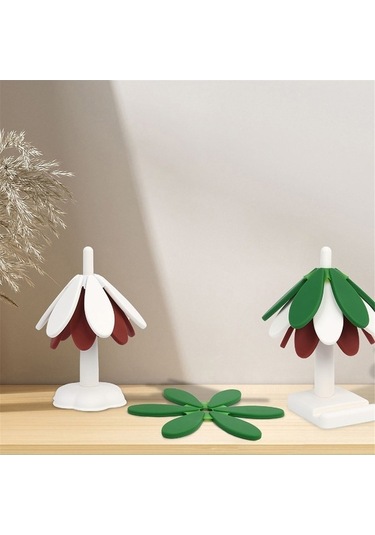 Ulzyvf Yalıtım Renkli Örtüsü Noel Matı Masa Isıya Isı Dayanıklı Çok Ağacı A Yw Çok Renkli