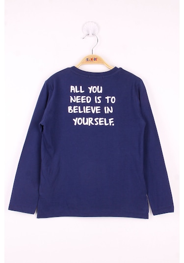 Toontoy Erkek Çocuk Cepli Düz T-shirt Lacivert