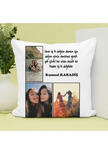 Kişiye Özel Doğum Günü Mesajlı Yastık Çok Renkli