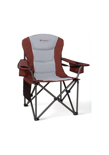 Kingcamp Juniper Bel Destekli Ultra Konforlu Xl Kamp Sandalyesi Red/grey Gri - Kırmızı