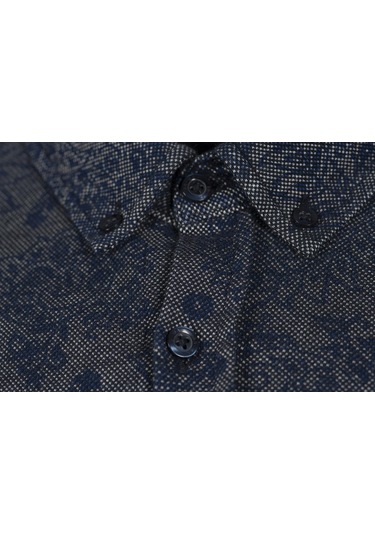 Arma Erkek Şal Desenli Gömlek K8gko1053 Lacivert