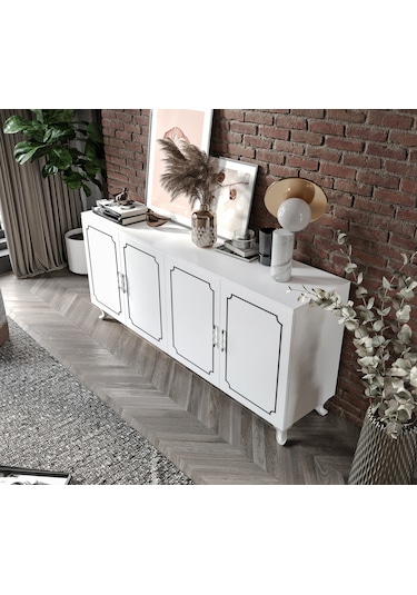 Stil 4 Kapaklı Çok Amaçlı Modern Konsol - Tamamı 1. Kalite Mdf