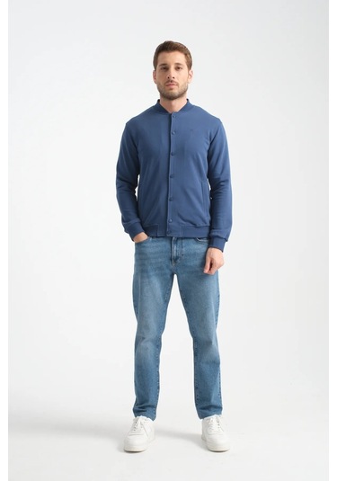 Shooter Sportswear Erkek Sweatshirt Düğmeli Ekru Standart Kalıp Parlament