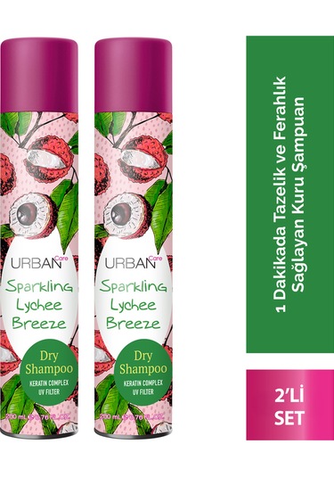 Sparkling Lychee Breezee Hacimlendirici Kuru Şampuan Seti 2x200ml- Vegan - Uv Korumalı