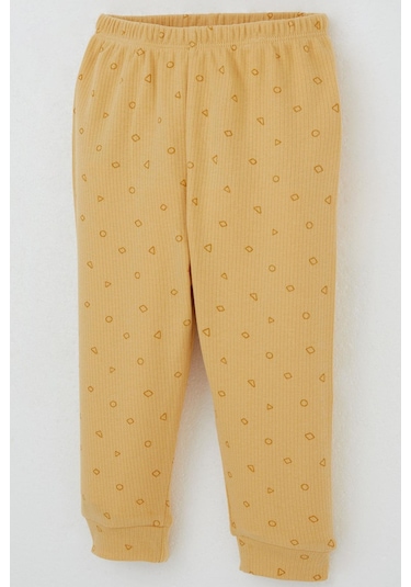 Breeze Erkek Bebek Pijama Takımı Mini Geometrik Şekiller 4 Ay-1 Yaş, Hardal Sarı Hardal Sarı