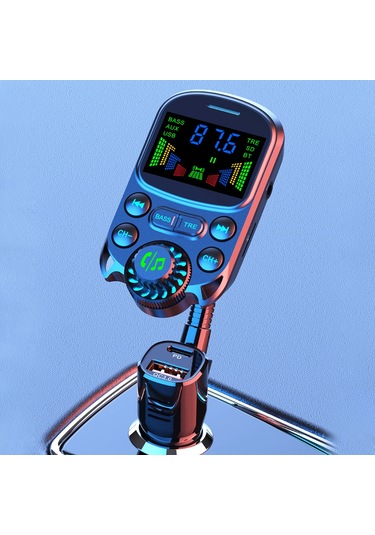 Ranyeek Oto Bt5.3 Fm Verici Mp3 Çalar: 2 İnç Oled Ekran, Pd+qc3.0 Hızlı Şarj, Ses Ayarı, Tf Kart/usb Destekli, Sesli Komut, Siyah