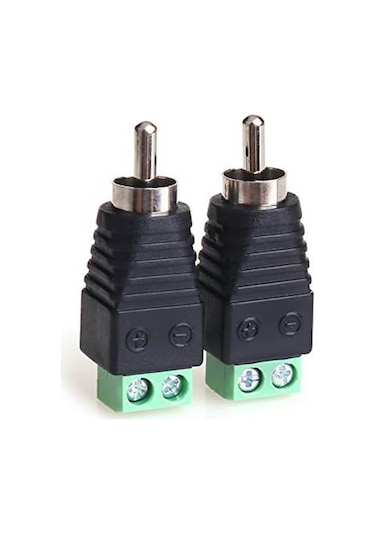 Koodmax 10 Adet Rca Erkek Fiş Vidalı Terminal Konektörü Cctv Kamera Video Balun