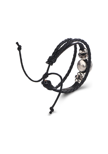 Xindoker Gümüş Renkli İkizler Burcu Deri Bilezik - El Dokuma Vintage Tasarım, Ayarlanabilir Uzunluk, Unik Özelliklerinizi Yansıtan Astoloji Aksesuarı Diğer