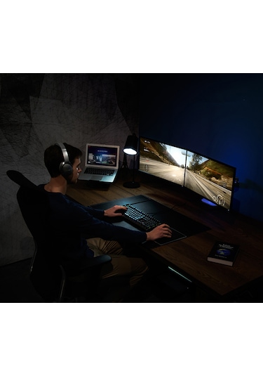 Monozone 2li Çift Kol Monitör Tutucu Led Tv Full Hareketli Çelik