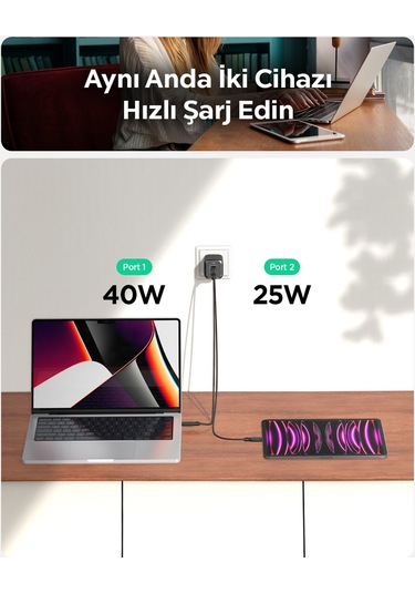 Spigen Arcstation Pro 65w Hızlı Şarj Adaptörü Sierra Blue Pe2204eu - Ach05165