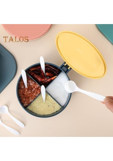 Pembe Kapaklı Baharat Kutusu İskandinav Tarzı 4 Bölmeli Kullanımı Kolay Kokusuz Kolay Tutulan Baharat Kutusu Ev Gereçleri Pembe