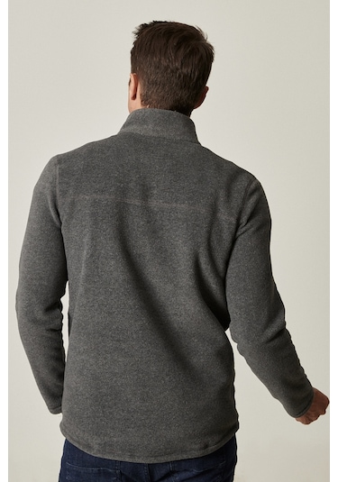 AC&Co / Altınyıldız Classics Anti-Pilling Tüylenme Yapmayan Bato Yaka Erkek Polar Sweatshirt Antrasit Melanj AC&Co / Altınyıldız Classics Anti-Pilling Tüylenme Yapmayan Bato Yaka Erkek Polar Sweatshirt Antrasit Melanj