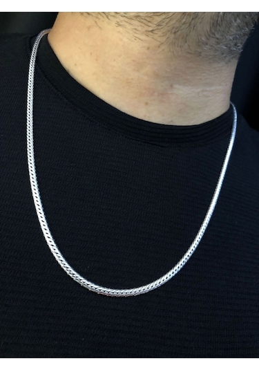 3.5mm İtalyan Bombeli Zincir 925 Gümüş Işıklı Kutuda Sevgiliye Eşe Babaya Hediye Kolye