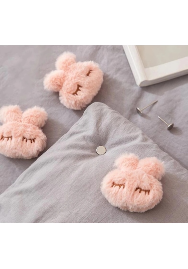 Gri Kalp Şekli-peluş Tavşan Pençesi 4 Adet Çarşaf Kapak Yorgan Tutucu Askıları Jartiyer Örtüsü Çarşaf Kaymaz Ev Gereçleri 47127312