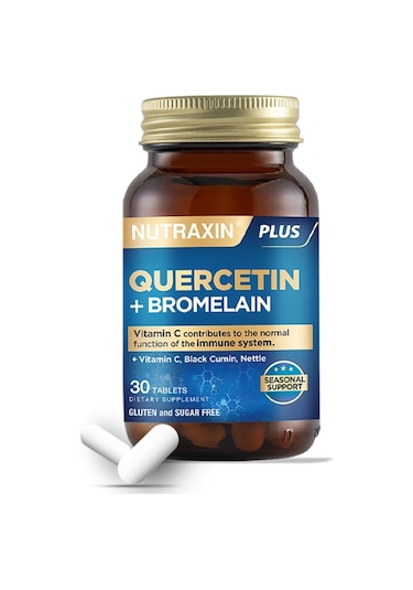 Quercetin Bromelain 30 Tablet - Kuersetin, Bromelain, Çörek Otu, C Vitamini, Isırgan Otu