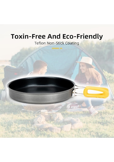 Alocs Yapışmaz Tava Alüminyum Alaşımlı Orta Katlanır Saplı Siyah