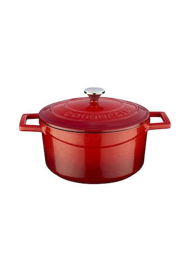 Lava Döküm Yuvarlak Tencere Çap 20 cm - Folk  Mavi