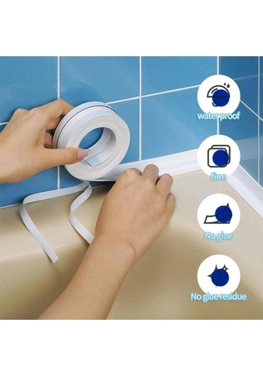 Novahub Pembe Banyo Duş Havzası Ve Küvet Sızdırmazlık Bandı Pvc Yapışkanlı Mutfak Sızdırmazlık Bandı Su Geçirmez Duvar Etiketi 2.2cmx3.2m Pembe