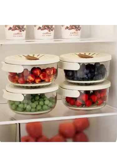 Gajeena Küçük Beyaz Çift İşlevli Sebze-meyve Yıkama Süzgeci: Kapaklı, Katlanabilir Kollü, Buzdolabı Saklama, Mutfak Gereci Beyaz