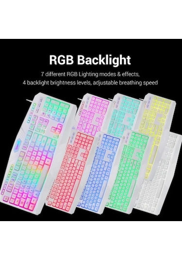 Redragon S101 Kablolu Oyun Klavyesi Ve Faresi White