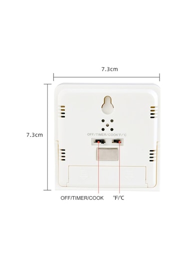 Pazly Yüksek Hassasiyetli Dijital Lcd Beyaz Paslanmaz Çelik Et Ve Sıvı Termometre Beyaz