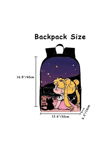 Trendooze Uygun, Siyah Siyah Sırt Seyahat, Sailor Organizasyon Moon Kawaii Karikatür, İş İnç İle, İçin, Genç, Dizüstü Çoklu Cf95 Çantası, Çalışması Bölmeleri Bilgisayara 15.6 Cf Siyah