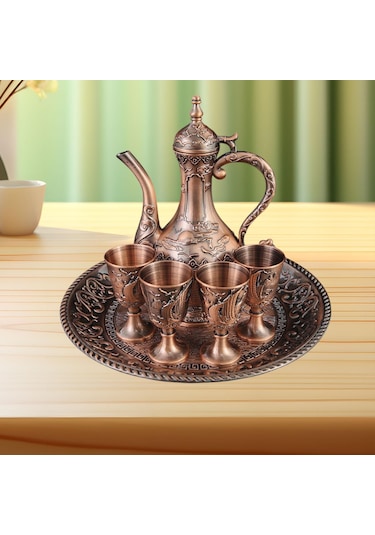 Suntek Şarap Pot Seti Avrupa Çay Yemek Odası Düğün Hediyesi Kırmızı Bronz