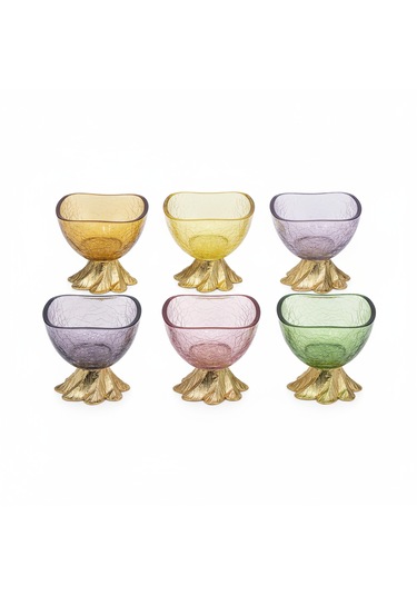 Aymın Kristal 6 Lı Asorti Lokumluk Seti Çok Renkli