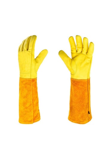 Geeksen Xl Sarı Bahçe Eldiveni - Özel Kürk, Budama Ve Ziraat İşlerinde Koruma, Keskin Nesnelerden Güvenli