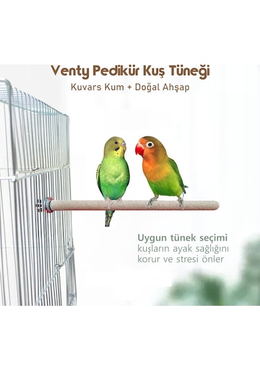 Venty Pedikür 12 MM Muhabbet Kuşu Tüneği 25 CM Uzunluk 2 Adet