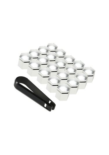 Suofeng Vauxhall Opel Jant Somun Kapakları 19mm İç Çap 24mm Yükseklik Abs+krom 20 Adet + 1 Araç Seti