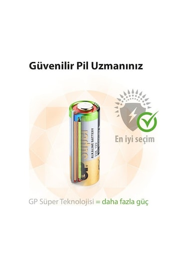 23a 12v Alkalin Spesifik Pil 1 Adet Gp Gp23a-C5 Siyah