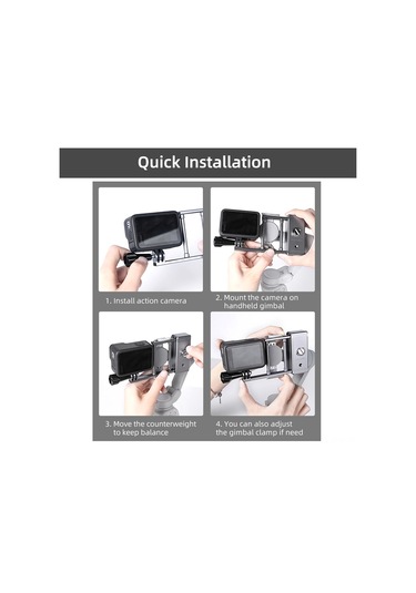 Tenfowee Gopro 8/9 Ve Djı Osmo Action Hareket Kameraları İçin Alüminyum Alloy Gümüş Adaptör Om4-q9417 Gümüş