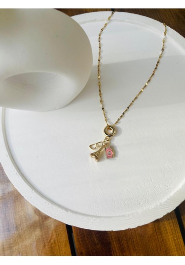 Eyfel Kulesi Charm Detay Çelik Kolye