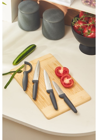 Dr. Inox 4 Parça Bıçak Seti Gri