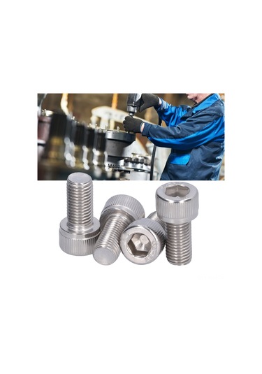 Geeksen A2 Çelikli M10x20 İç Sekizgen Somun, 1.25mm İnce Dişli, 4 Adet, Korozyona Dayanıklı, Dıy Ve Endüstriyel Kullanim