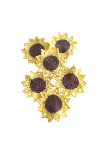 Papatya Bardak Altlığı Beyaz - Sarı