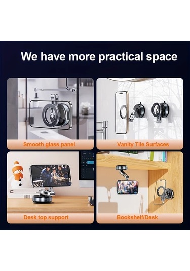 Willowhaven Desiontal X53 Emme Kupasi Araba Vakumlu Manyetik Telefon Tutucu 360 Derece Metal Ayarlanabilir Stand Kompakt