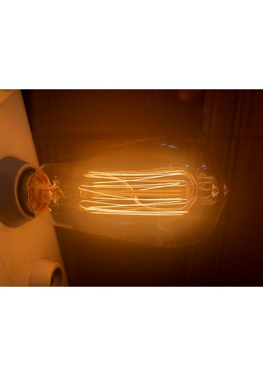 Edison Bulb St 64 E 27 40w Dimmer Uyumlu Düz Rustik Lamba