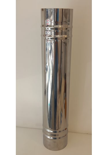 Soba Boru Bacası Çap 10 Cm Derinlik 50 Cm Paslanmaz Krom Çelik 430