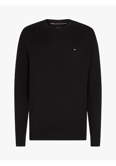 Tommy Hilfiger Pıma Ctn Cash Structure Crew Erkek Siyah Kazak - Mw0mw40449 Tommy Hilfiger Pıma Ctn Cash Structure Crew Erkek Siyah Kazak - Mw0mw40449