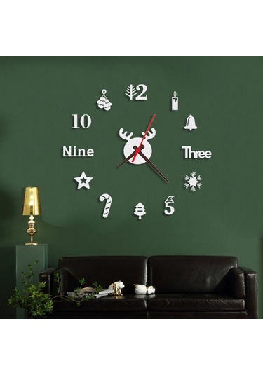 Sones Akrilik 3d Duvar Saati Kendin Yap Oturma Odası Yatak Odası Duvar Arka Plan Dekorasyonu Gümüş Diğer