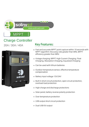 Solinved 40a Mppt Şarj Kontrol Cihazı