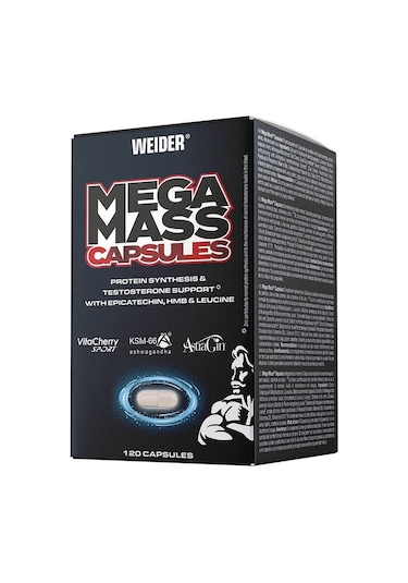 Weider Mega Mass Capsules Hmb - Ashwagandhan, - Losin 120 Kapsül