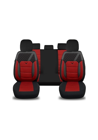 Minderland K1 - Suzuki Splash İle Uyumlu Koltuk Kılıfı, Tam Takım/kırmızı-siyah