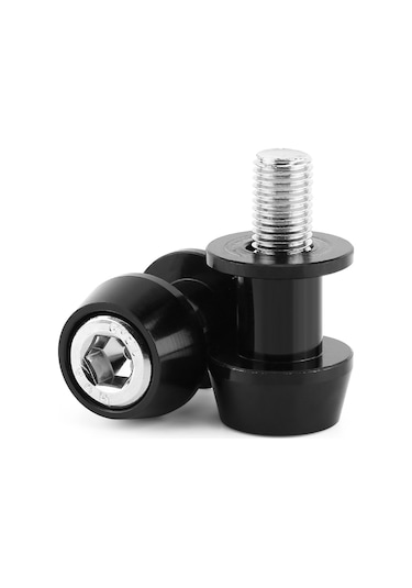 Konesam Motosiklet Cnc Alüminyum Arka Ayak Spoolları, 10mm Siyah, Sabit Konforlu Park Etme, Dayanıklı, Kolay Kurulum 1 Çift