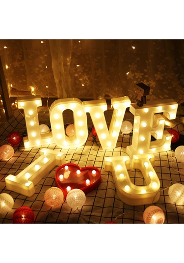 Hfambition Led Harf Işığı P - Pvc Malzeme, Isı Beyaz Işık, Ev Dekorasyonu, Özel Günler, Duvar Veya Masaüstü, 2xaa Pil Gerekiyor Pil Yok Diğer