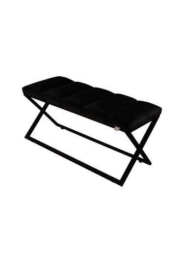 Varcera Black- Siyah Dilimli Model Puf & Bench & Koltuk & Oturma Bankı & Yatak Odası Önü